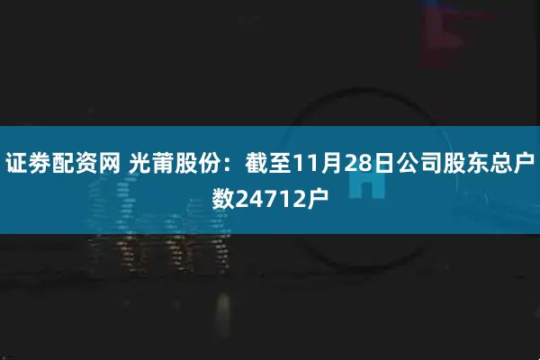 证劵配资网 光莆股份：截至11月28日公司股东总户数24712户